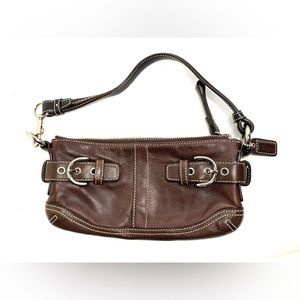 Vintage Coach Brown Leather Clutch Bag (C06S-3551)